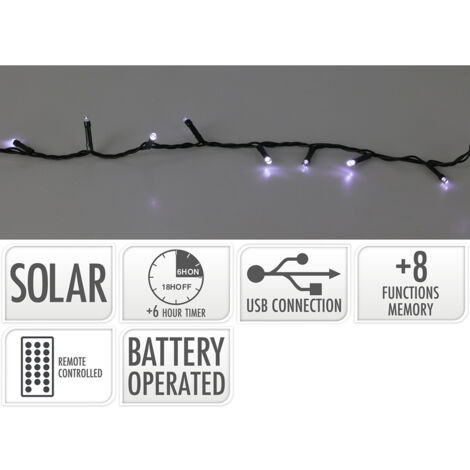 GUIRNALDA SOLAR RECARGABLE 240 LED 24V 230MAH (1/2)