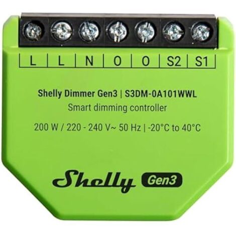Smart Dimmer - SHELLY - Gen3 - Wi-Fi & Bluetooth - 150W LED - Home ...