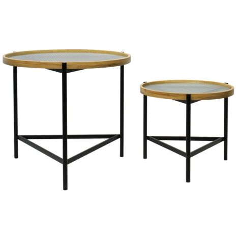 Tische - DKD HOME DECOR - Set von 2 - Schwarz Metall - 64x64x55 cm - Zum Selbermontieren (1/2)