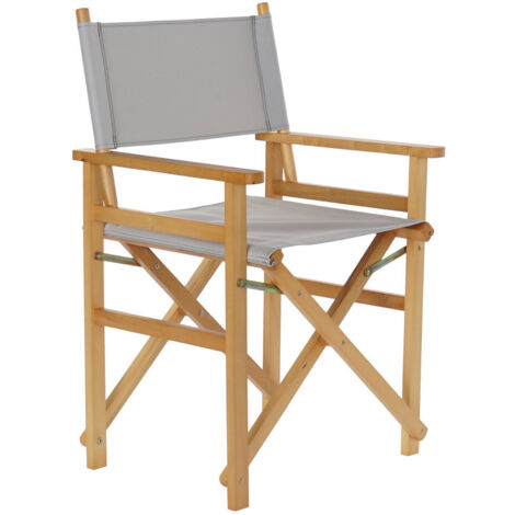 DKD Home Decor Chair de garden Natural and Grey, de Pine and polyester (56 x 48 x 87 cm) (1/5)