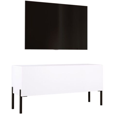 Mobile TV : Nero Opaco / Nero Lucido, gambe cromate, 100 x 52 x 32 cm (1/5)