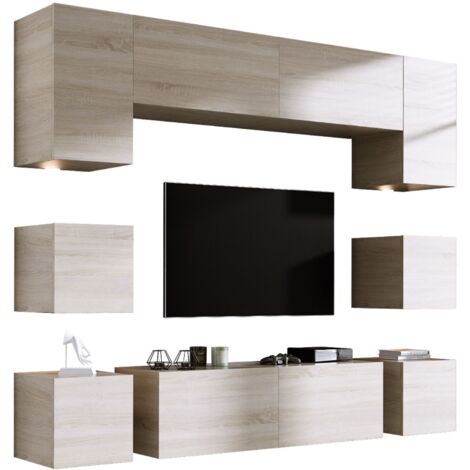 Unità a parete: 10 ante, 20 ripiani, Cashmere, larghezza: 300 cm, altezza: REGOLABILE, profondità: 42 cm (1/5)