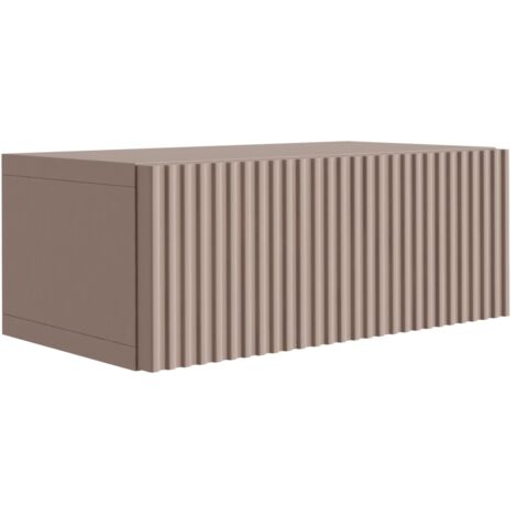 Toletta sospesa con due cassetti, frontale scanalato - colore: Nero, 100 x 40 x 16 cm