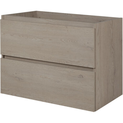Mobile da bagno 60 cm con piano di lavoro superiore, Colore: Rovere Scuro, 60 x 46 x 60,7 cm (1/5)