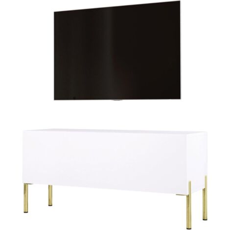 Mobile TV : Nero Opaco / Nero Lucido, gambe nere, 100 x 52 x 32 cm (1/5)
