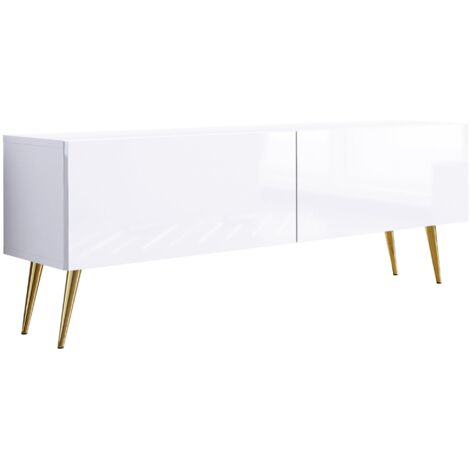 Mobile TV : Nero Opaco / Nero Lucido, gambe nere, 140 x 52 x 32 cm (1/5)