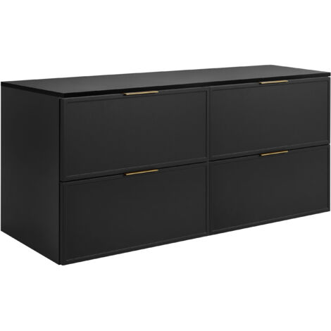 Mobiletto da bagno, Rovere Craft / Cashmere, maniglia dorata, 140 ( 2 x 60 + 20) x 46 x 57 cm (1/5)
