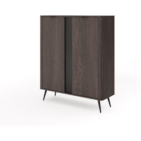 Mobile da bagno con frontale scanalato 100 cm (60+40) con cesto portabiancheria, bianco, piano in marmo (MDF), con maniglia dorata, 100 x 47 x 60 cm (1/5)
