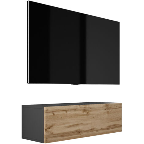 Mobile TV sospeso : Nero Opaco, 140 x 34 x 32 cm