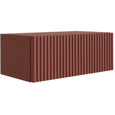 Toletta sospesa con due cassetti, frontale scanalato - colore: aloe verde, 100 x 40 x 16 cm