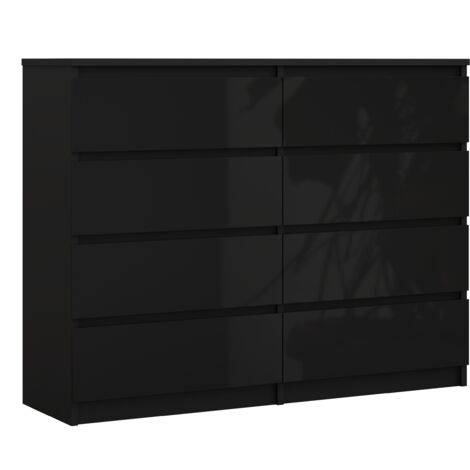 Cassettiera : 8 cassetti, Rovere Sonoma / Bianco Opaco, 138 x 101 x 39 cm