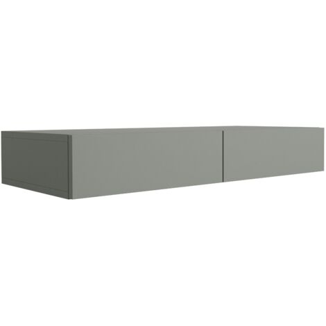 Toletta sospesa con due cassetti, frontale liscio - colore: cashmere, 100 x 40 x 16 cm