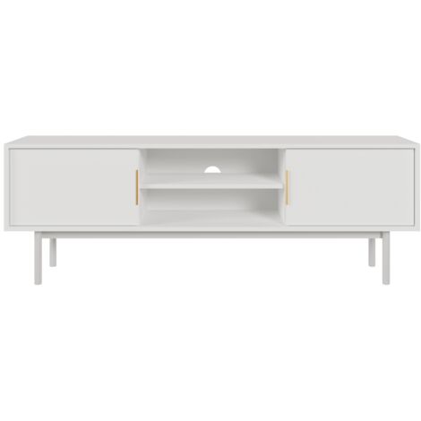 Mobile bagno con frontale scanalato 100 cm (60+40) con cesto portabiancheria, bianco con maniglia oro, 100 x 47 x 60 cm (1/4)