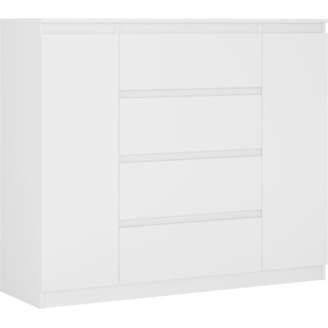 Cassettiera 6 cassetti : Nero Opaco / Rovere Wotan, 120 x 79 x 39 cm