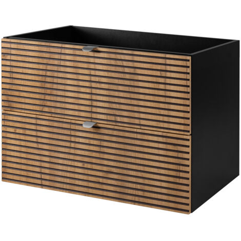 Mobile da bagno 120 cm (2x 60), piedini, Colore: Rovere Chiaro, 120 x 46 x 80,7 cm, senza piano di lavoro