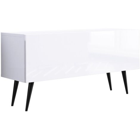 Mobile TV : Nero Opaco / Nero Lucido, gambe cromate, 100 x 52 x 32 cm (1/5)