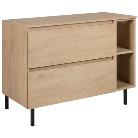 Mobile da bagno 80 cm con piano di lavoro superiore + piedini per mobili, Colore: Rovere Chiaro, 80 x 46 x 80,7 cm