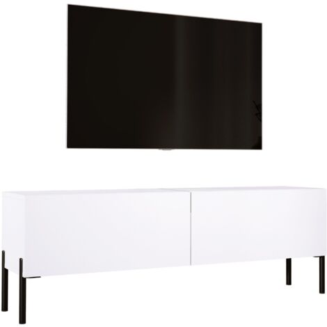 Mobile TV : Nero Opaco / Nero Lucido, gambe cromate, 140 x 52 x 32 cm (1/5)