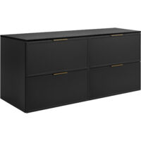 Mobiletto da bagno, Rovere Craft / Cashmere, maniglia dorata, 180 ( 2 x 80 + 20) x 46 x 57 cm