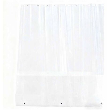 Ce rideau de douche transparent de 0,12 mm d'épaisseur mesure 180 x 200 cm, est doté de 3 aimants et est fabriqué en PEVA, ce qui en fait un choix idéal pour la salle de bain. (1/5)