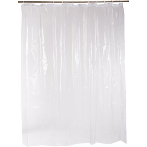 Rideau de Douche Transparent PEVA 180x200 cm - Écologique Sans PVC, Imperméable et Facile à Nettoyer pour Salle de Bain avec Œillets Métal (1/5)