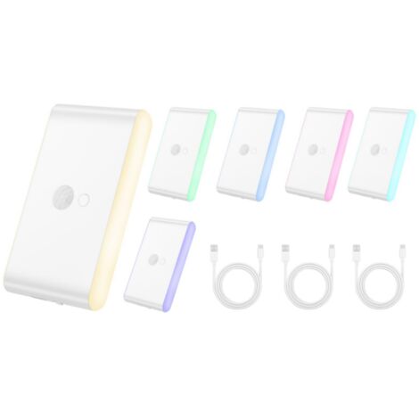 Lampe à capteur RGB, veilleuse LED magnétique à détecteur de présence, chargement intelligent, infrarouge, couleur, lampe de chevet (1/5)