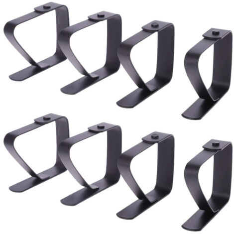 Pince Nappe, 8 Pcs Ensemble Clip Nappe Anti-Glissant Grand Pince Nappe Exterieur Inoxydable Ajustable Attache Nappe Noir (1/5)