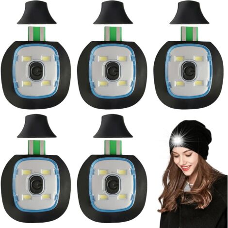Lot de 5 lampes LED de rechange pour chapeau - Lampe étanche - Rechargeable - Lampe LED de rechange pour chapeau avec lumière blanche (1/5)