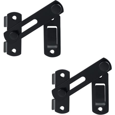 Verrou de porte - Verrou de porte coulissante - Verrou de porte en métal - avec vis - Convient pour portes, fenêtres, placards, jardins, chambres - Noir (1/5)