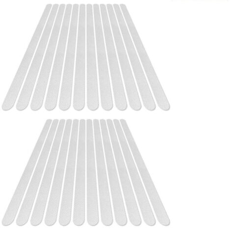 No 24 Bandes Autocollantes antidérapantes pour Baignoire, Douche, Tapis de Bain, Transparent, 2 x 38 cm (1/5)