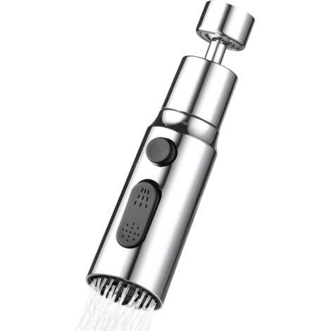 Douchette Evier Cuisine Robinet 360 Degres, 3 Modes Embout Robinet Cuisine avec Adaptateur Robinet Universal Orientable (1/5)