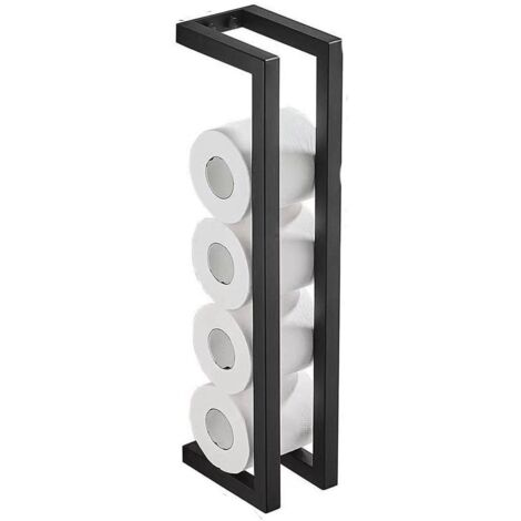 Porte-rouleau de papier toilette suspendu - Porte-rouleau de rechange - Convient pour les salles de bain, les cuisines ou les salles d'eau. - Noir