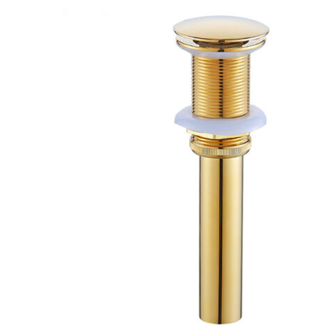 Bonde et accessoires pour vasque et lavabo,Moderne Pop-up Rétro Bouchon Bonde de Lavabo Vidange Clic-clac sans Trop-Plein en Laiton doré Universel Valve Draineur d’Evier Vasque (1/5)