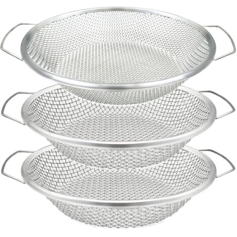 Tamis à terre 3 pièces pour jardinage, tamis à pierres pour seau de 20 litres, tamis à compost, tamis pour gravier, sciure de bois et vermicompost, 3 mm, 6 mm, 8 mm, avec poignée (1/5)
