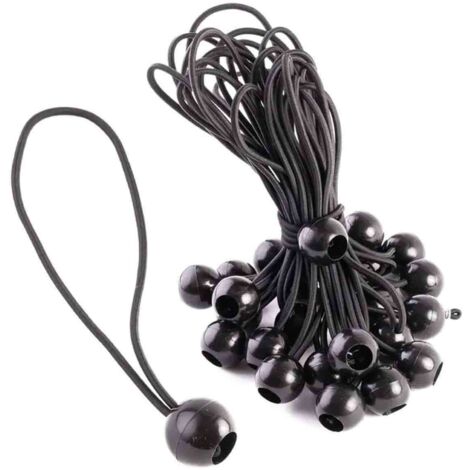 Lot de 25 tendeur élastique en caoutchouc avec crochet en boule - attache élastique idéal pour les tentes, les bâches, les (1/5)