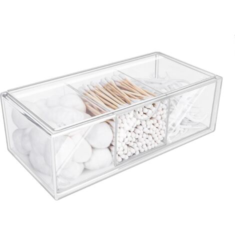 Armoire de toilette transparente avec miroir et boîte de rangement pour maquillage, cosmétiques et rouge à lèvres, étagère de bureau, meuble de salle de bain, organiseur à tiroirs. (1/5)