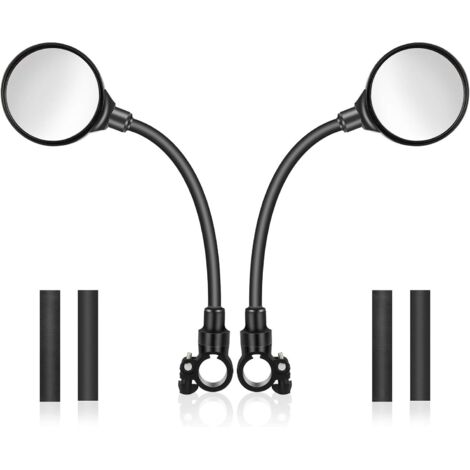 2 Pièces Rétroviseur de Vélo, HD Convex Réglable 360 Degrés Rétroviseurs Vélo pour Guidon de 22,2 mm, Miroirs de Vélo Sécurité Arrière Miroirs, Bike Mirrors pour Scooter, VTT, E-Bike, Moto (1/5)