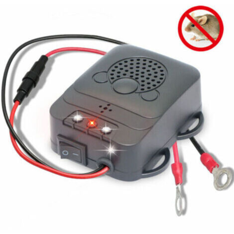 CHOYCLIT Répulsif Ultrason pour Voiture, Électronique Dissuasion Répulsif Anti-Fouine de Rat avec Lampes Stroboscopiques à Del pour Voiture, Grange, Cuisine