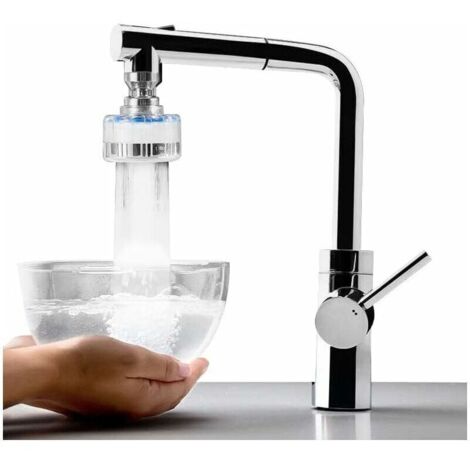 Choyclit – Filtre purificateur d'eau anti-calcaire pivotant 360° – Économie d'eau – Dimensions 7x3.5cm – Standard pour robinet cuisine