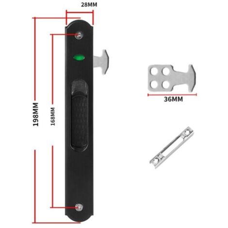 Choyclit – Serrure de porte coulissante en acier inoxydable – Verrouillage à crochet unilatéral – Accessoires d'installation inclus – Pour portes et fenêtres en verre (1/5)