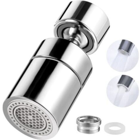 360° Pivotant Aérateurs de Robinet,Mousseur Robinet Économiseur d'Eau, Embout Robinet Cuisine Rotatif Grand Angle Chromé