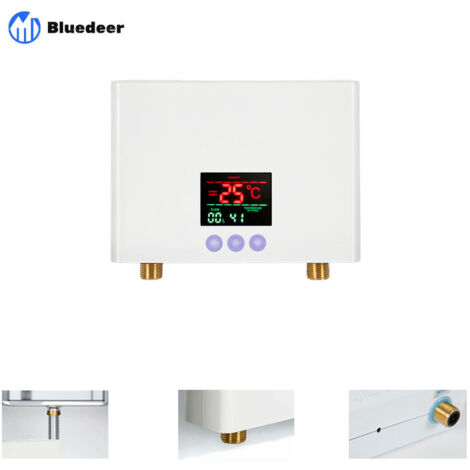 Bluedeer – Chauffe-eau instantané 3KW – Électrique sans réservoir mural – Affichage LED – Réglage température 30-55℃ – Télécommande – IPX4
