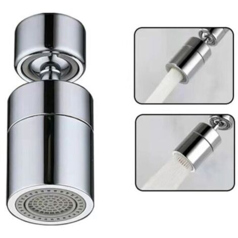 CHOYCLIT Mousseur et brise-jet pour robinet,Aérateur de Robinet(Argent), 360° Pivotant Embout Robinet Cuisine, 2 Modes Mousseur Robinet Economie Eau, Brise jet Filtre Robinet Cuisine Salle De Bain lav