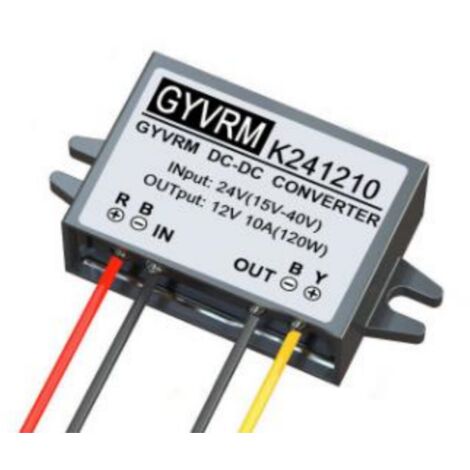 Jeffergarden Convertisseur de Puissance DC-DC Convertisseur de Puissance DC 24V à DC 12V Module de Convertisseur Abaisseur Régulateur de Tension (10A 120W)