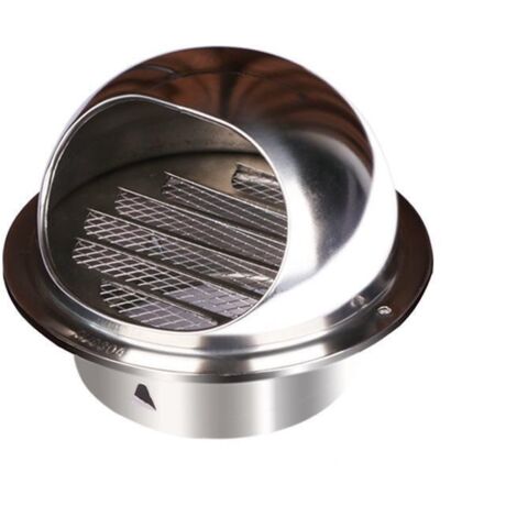 Choyclit – Grille d'évent rond en acier inoxydable 200mm – Résistante aux intempéries – Filet anti-insectes intégré – Pour conduits d'évacuation (1/4)