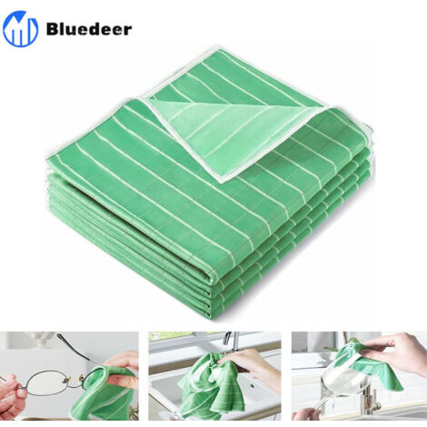 Bluedeer – Lot de 4 chiffons en bambou microfibre 41x47 cm – Absorbants et réutilisables – Pour vitres, miroirs, carrosserie et surfaces délicates