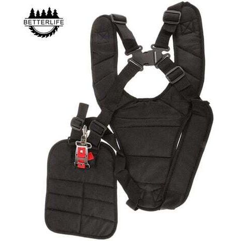 Tigrezy – Harnais de sécurité rembourré pour débroussailleuse et tondeuse – Nylon durable – Répartition du poids pour confort – Couleur noire