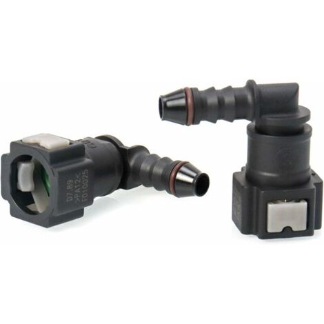 Tigrezy – Lot de 2 connecteurs de tuyau de carburant 90° – Plastique 7.89mm – Connexion rapide pour systèmes de carburant – Compatible tuyaux 6mm