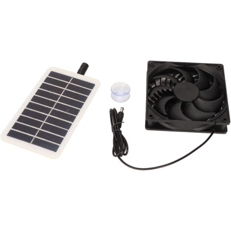 Rosvola – Ventilateur d'extraction solaire 15W 5V – Panneau solaire 16x9,5cm – Idéal pour serre, camping-car, poulailler – Silicium monocristallin