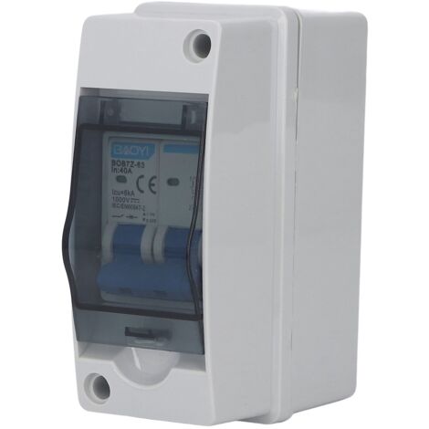 Rosvola – Interrupteur de déconnexion DC 40A – Couvercle transparent – Disjoncteur miniature IP65 pour systèmes photovoltaïques – 1000V